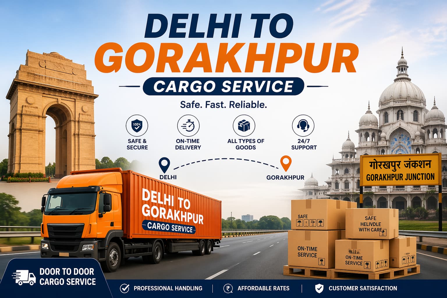 Delhi to Gorakhpur Cargo Service